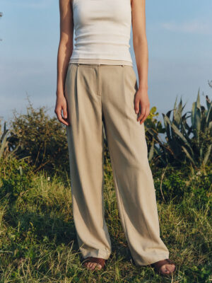 AOPIAN - Effortless Breathable Anti-Pilling Straight-Leg Tailored Trousers with Elastic Back Waist